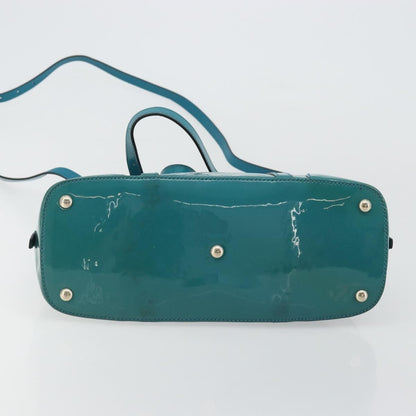 Gucci Nice Top Handle Microguccissima Patent, Turquoise, Patent Leather, Handbag