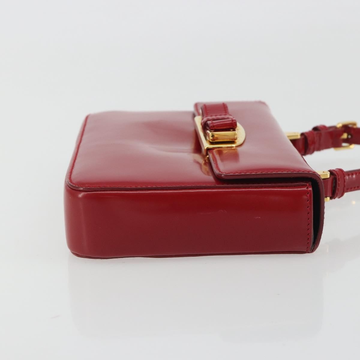 Prada Bow Top handle Leather, Red, Leather, Handbag