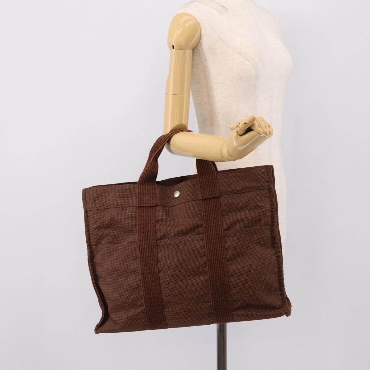Hermes Fourre-tout Herline Fourre-tout Herline, Brown, Canvas, Tote Bag