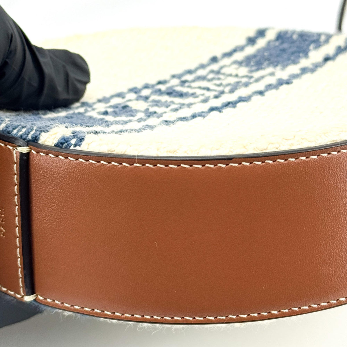 Celine triomphe tambour textile, Navy, Textile, Clutch