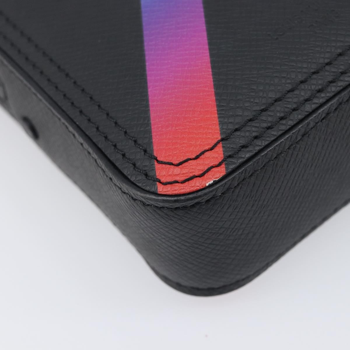Louis Vuitton Danube Messenger Rainbow Taiga Leather, Black, Leather, Handbag