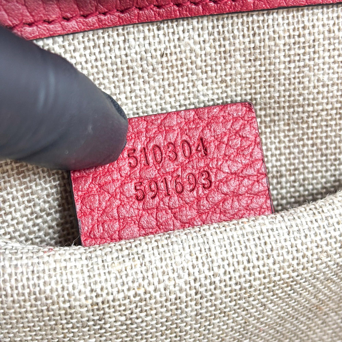 Gucci Interlocking Leather, Red, Leather, Shoulder Bag