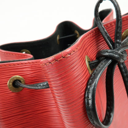 Louis Vuitton Bicolor Petit Noe Epi Leather, Red, Leather, Handbag