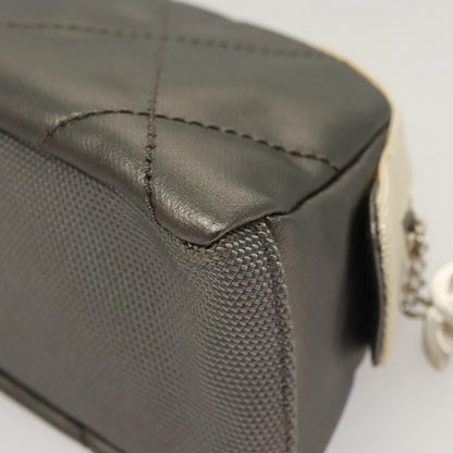 Chanel Vintage Clutch Leather, Gray, Leather, Clutch