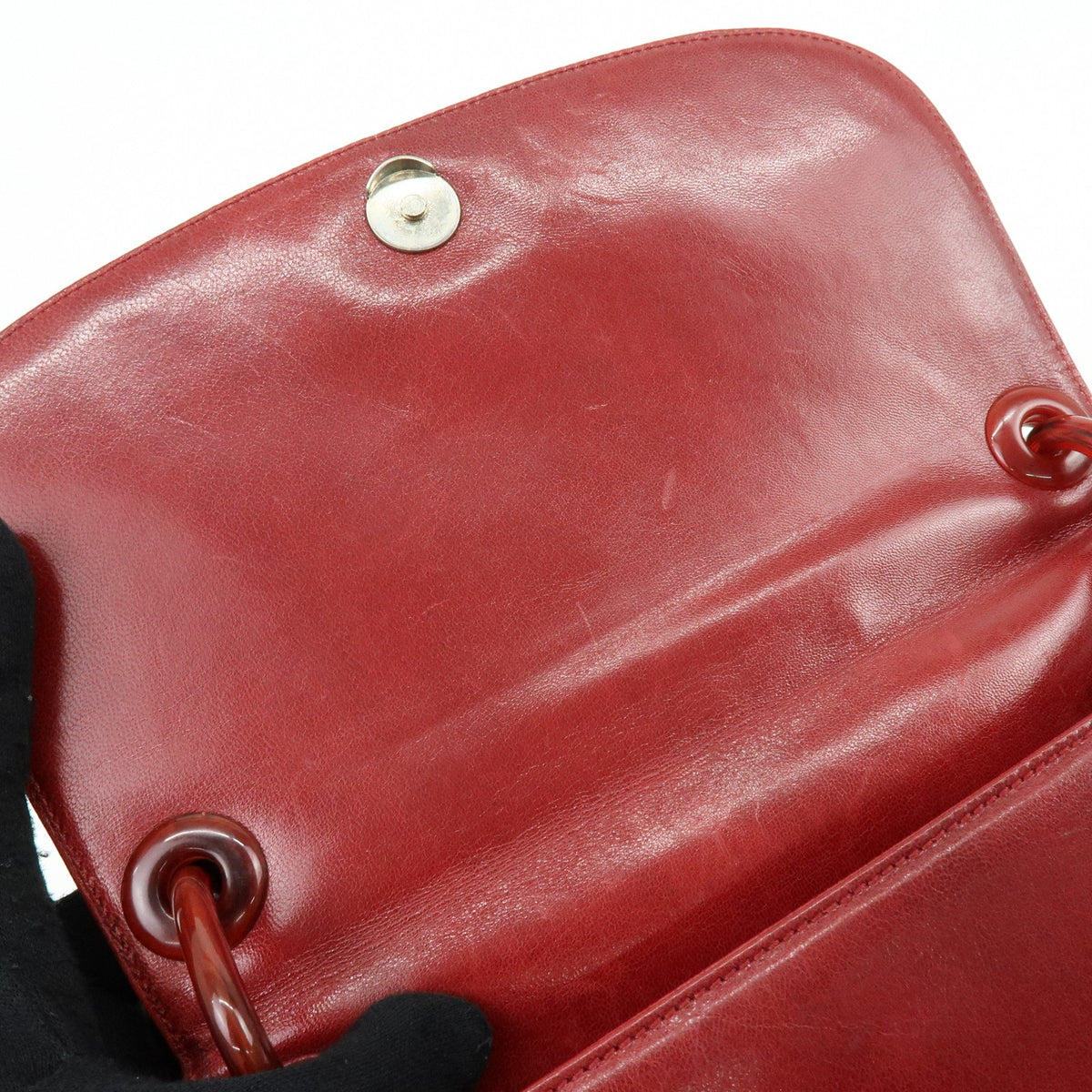 Prada Shoulder Leather, Red, Leather, Shoulder Bag