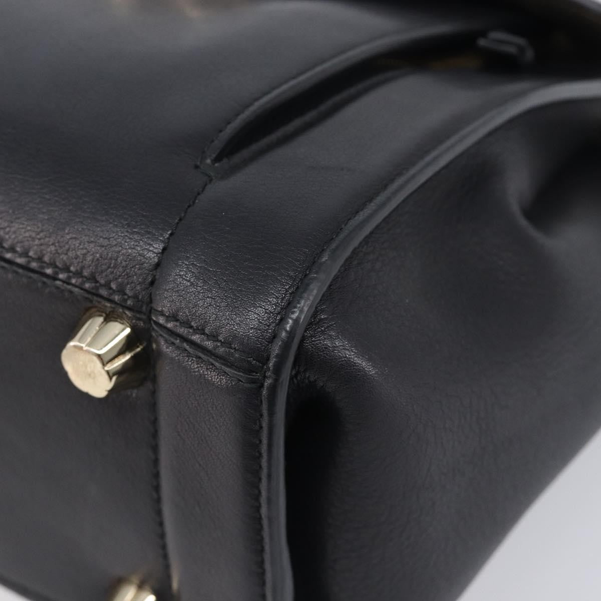 Salvatore Ferragamo Sofia Rainbow Saddle Leather, Black, Leather, Handbag