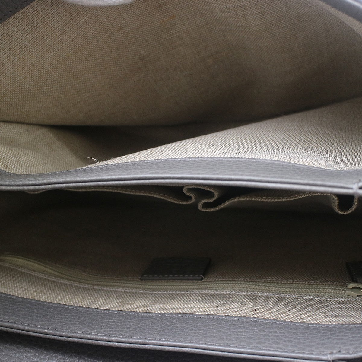 Gucci Interlocking Top Handle Leather, Gray, Leather, Shoulder Bag