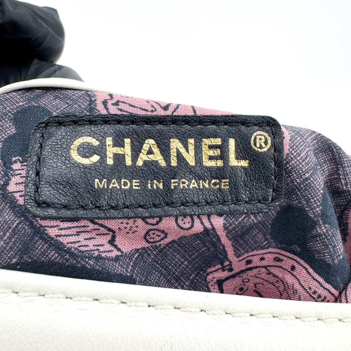 Chanel CC Lock Flap Bucket Quilted Lambskin, White, Leather, Shoulder Bag