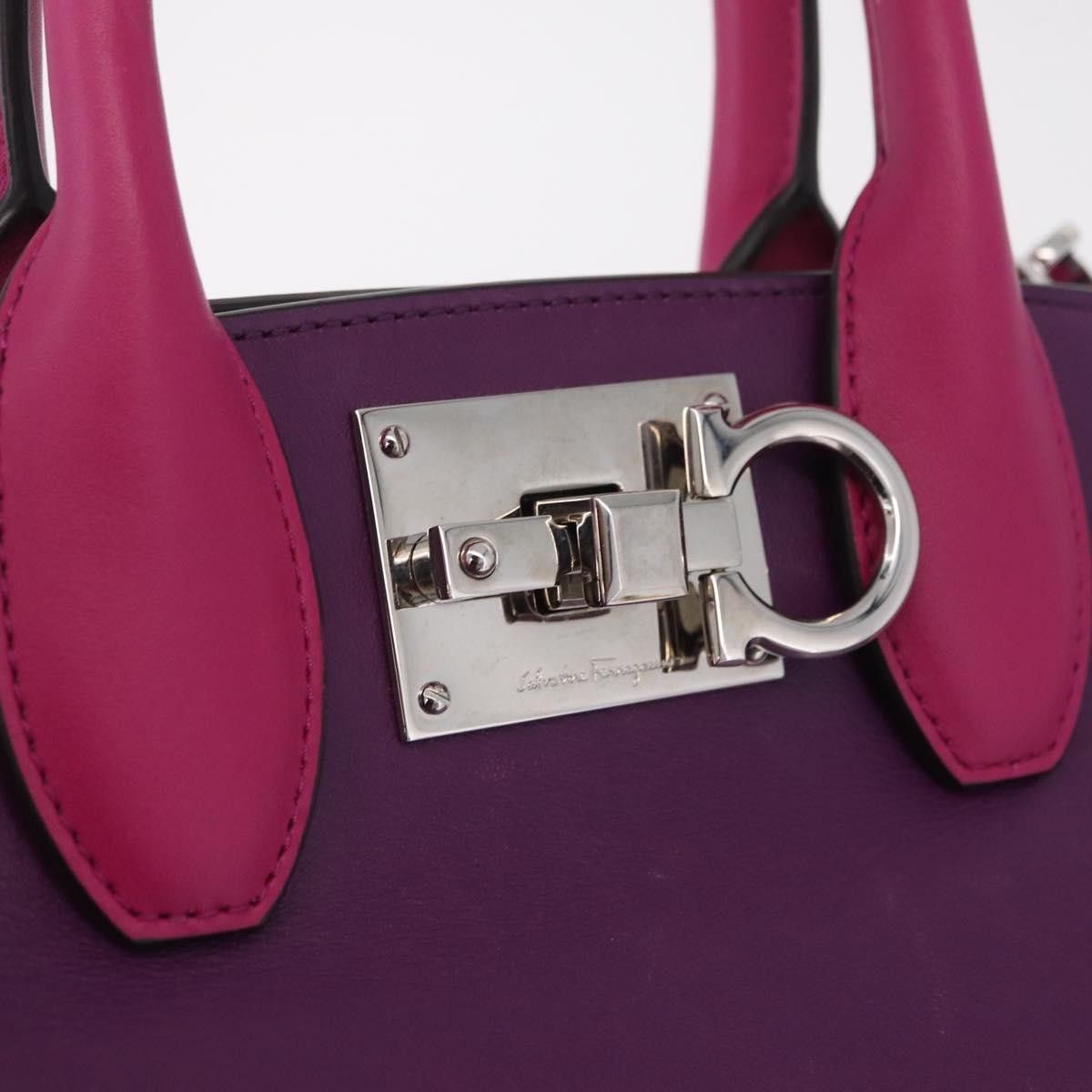 Salvatore Ferragamo Studio Satchel Leather, Purple, Leather, Handbag