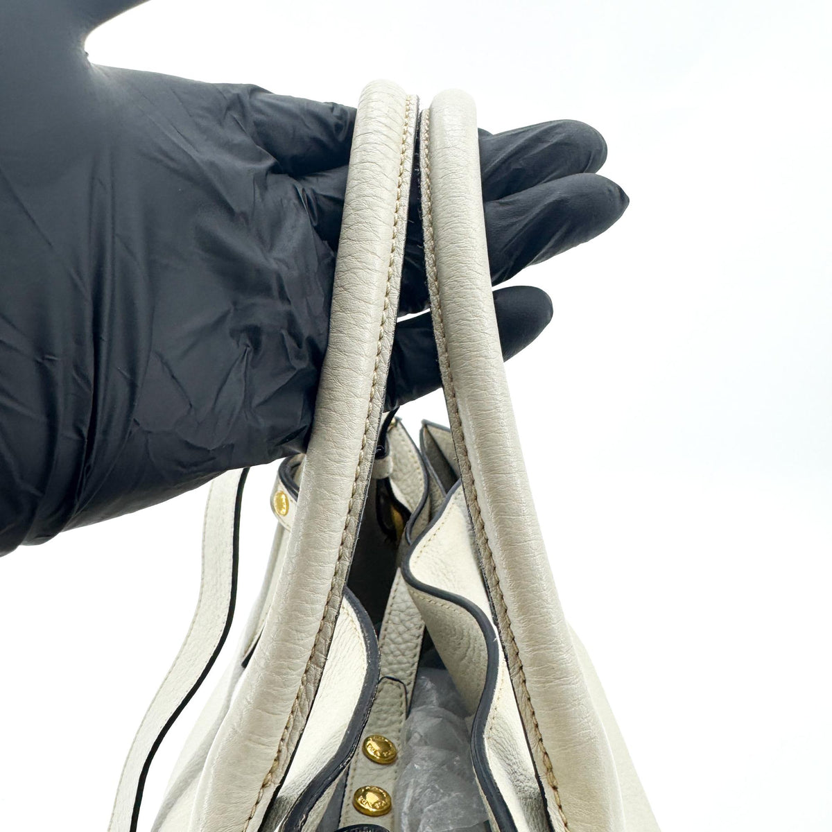 Prada Convertible Shopper Tote Vitello Daino, Gray, Leather, Tote Bag