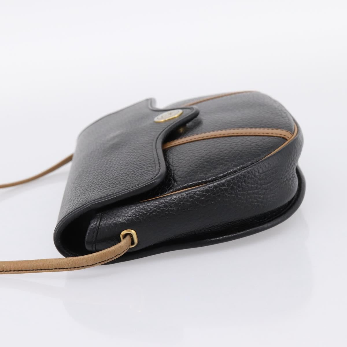 Christian Dior Vintage Flap Canvas, Black, Leather, Shoulder Bag