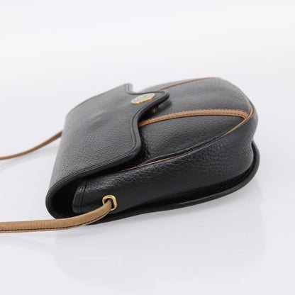 Christian Dior Vintage Flap Canvas, Black, Leather, Shoulder Bag