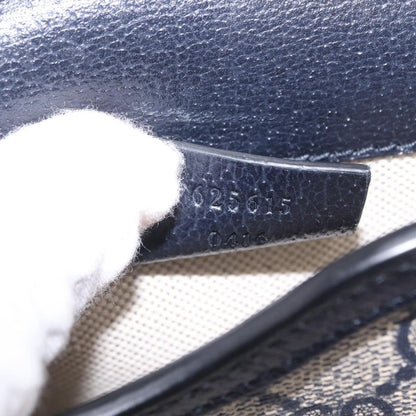 Gucci Horsebit 1955 GG Coated Canvas with Leather, Navy, Canvas, Crossbody Bag