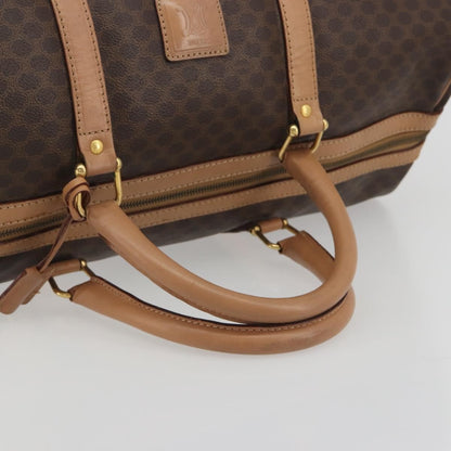 Celine Vintage Macadam Boston Canvas, Brown, PVC, Handbag