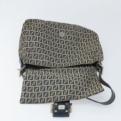 Fendi Mamma Baguette Zucchino canvas, Navy, Canvas, Shoulder Bag