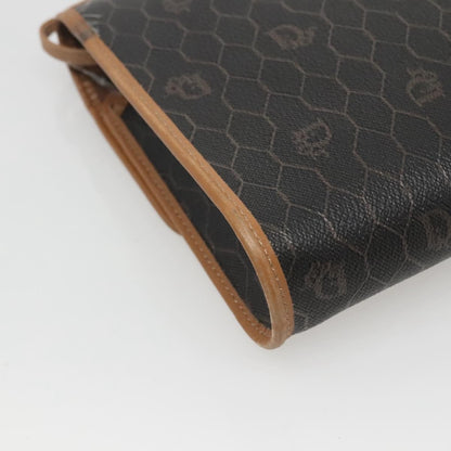 Christian Dior Vintage Honeycomb Flap Coated Canvas, Black, Canvas, Shoulder Bag