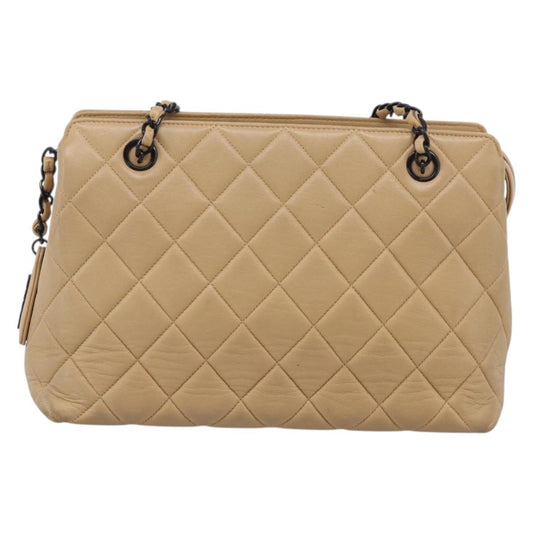 Chanel City Shopping Quilted Caviar, Beige, Leather, Tote Bag