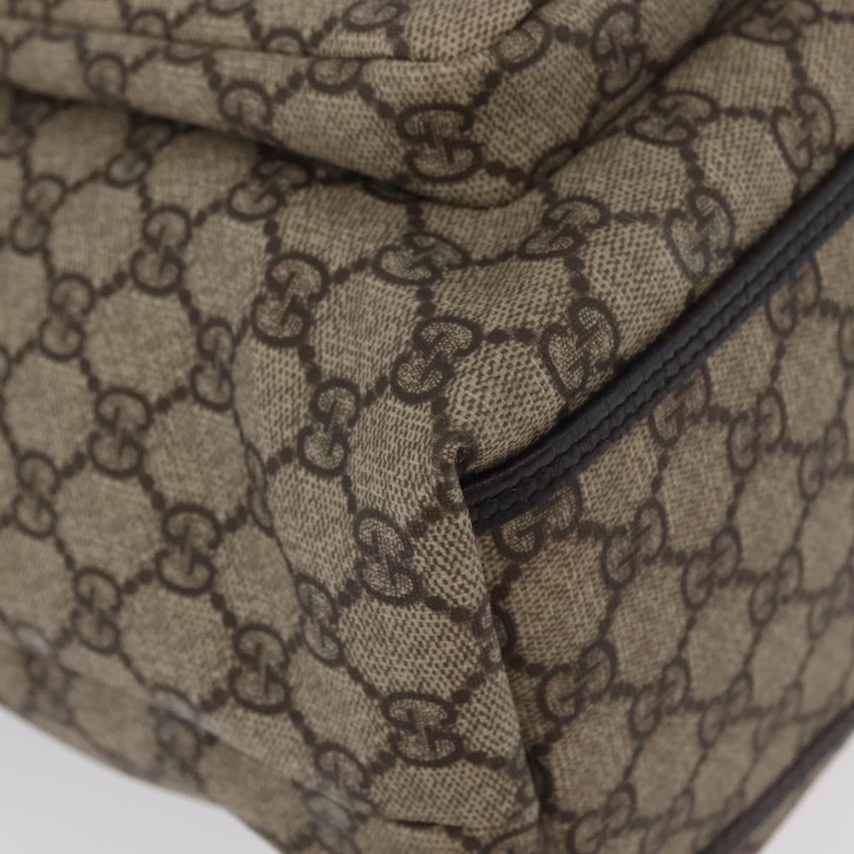 Gucci Vintage Front Pocket Tote GG Coated Canvas with Leather, Beige, Canvas, Tote Bag