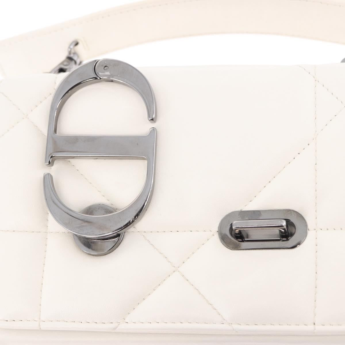 Christian Dior Caro Leather, White, Leather, Handbag