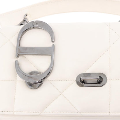 Christian Dior Caro Leather, White, Leather, Handbag