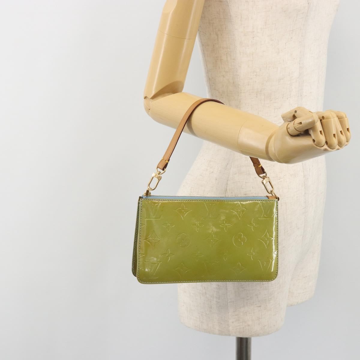 Louis Vuitton Lexington Pochette Monogram Vernis, Green, Patent Leather, Clutch