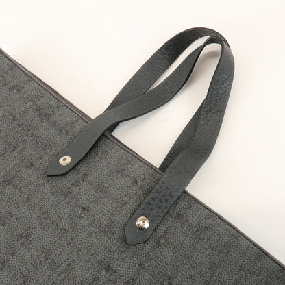 Hermes Ahmedabad Woven Leather and Canvas, Gray, Canvas, Tote Bag