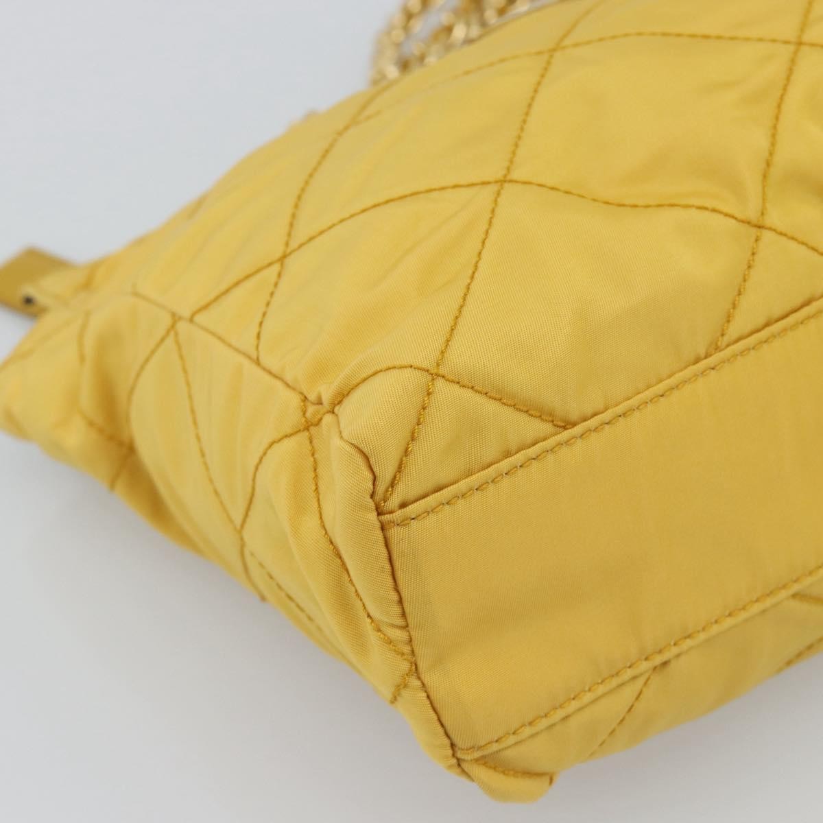 Prada Re-Edition 1995 Chain Quilted Re-Nylon, Yellow, Nylon, Tote Bag