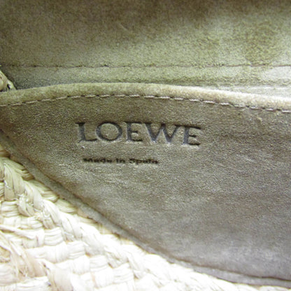Loewe Gate Leather Leather with Raffia, Black, Leather, Shoulder Bag