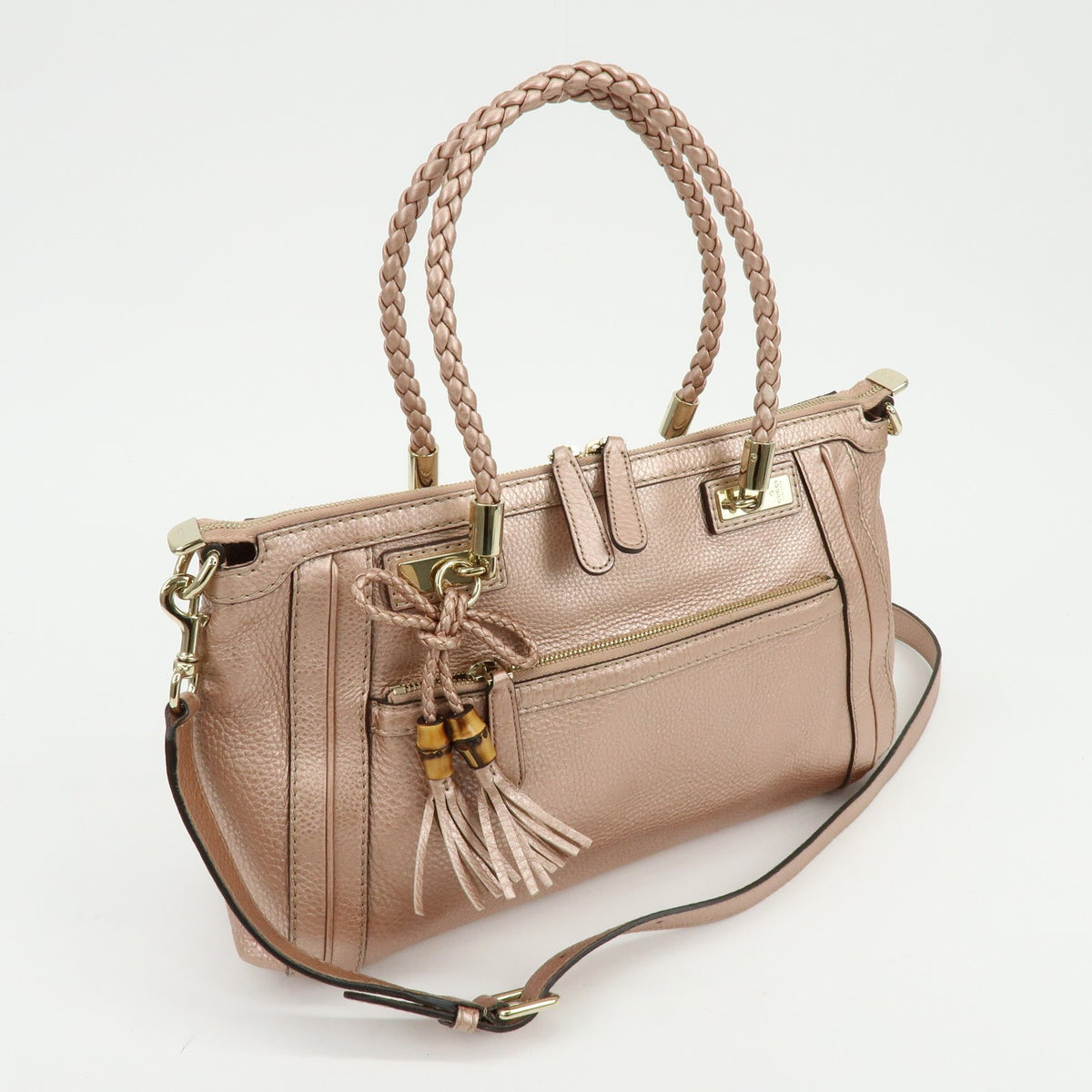 Gucci Bella Convertible Top Handle Leather, Pink, Leather, Handbag