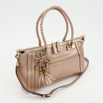 Gucci Bella Convertible Top Handle Leather, Pink, Leather, Handbag