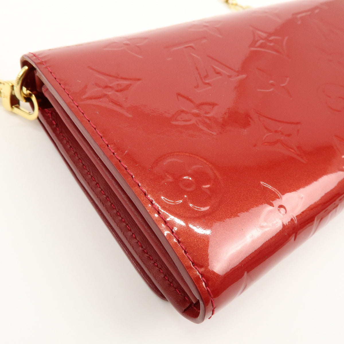 Louis Vuitton Chaine Monogram Vernis, Red, Patent Leather, Crossbody Bag