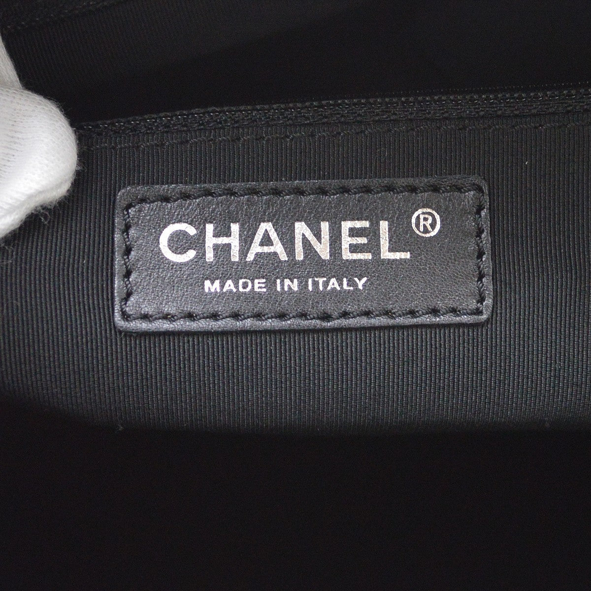 Chanel All Day Long Bowler Chevron Leather, Black, Leather, Tote Bag