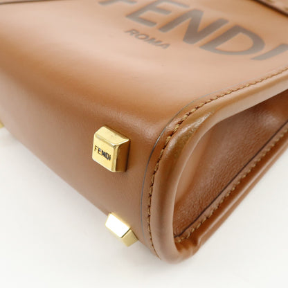 Fendi Sunshine Shopper Leather, Brown, Leather, Tote Bag
