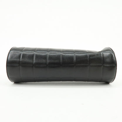 Chanel Chocolate Bar Cosmetic Quilted Lambskin, Black, Leather, Toiletry Case