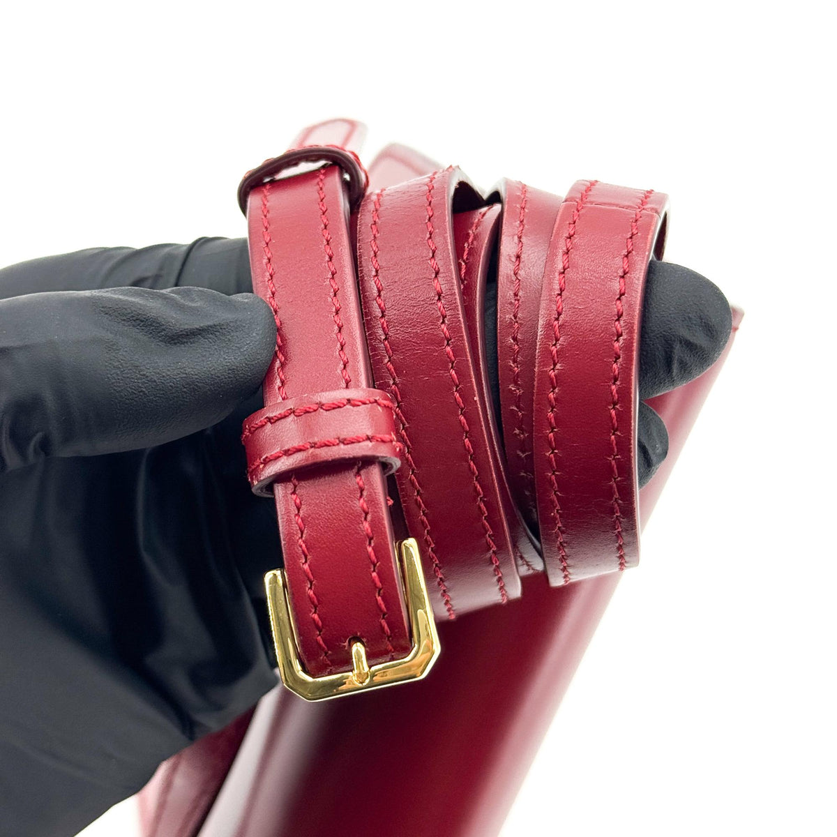 Burberry TB Flap Leather, Red, Leather, Handbag