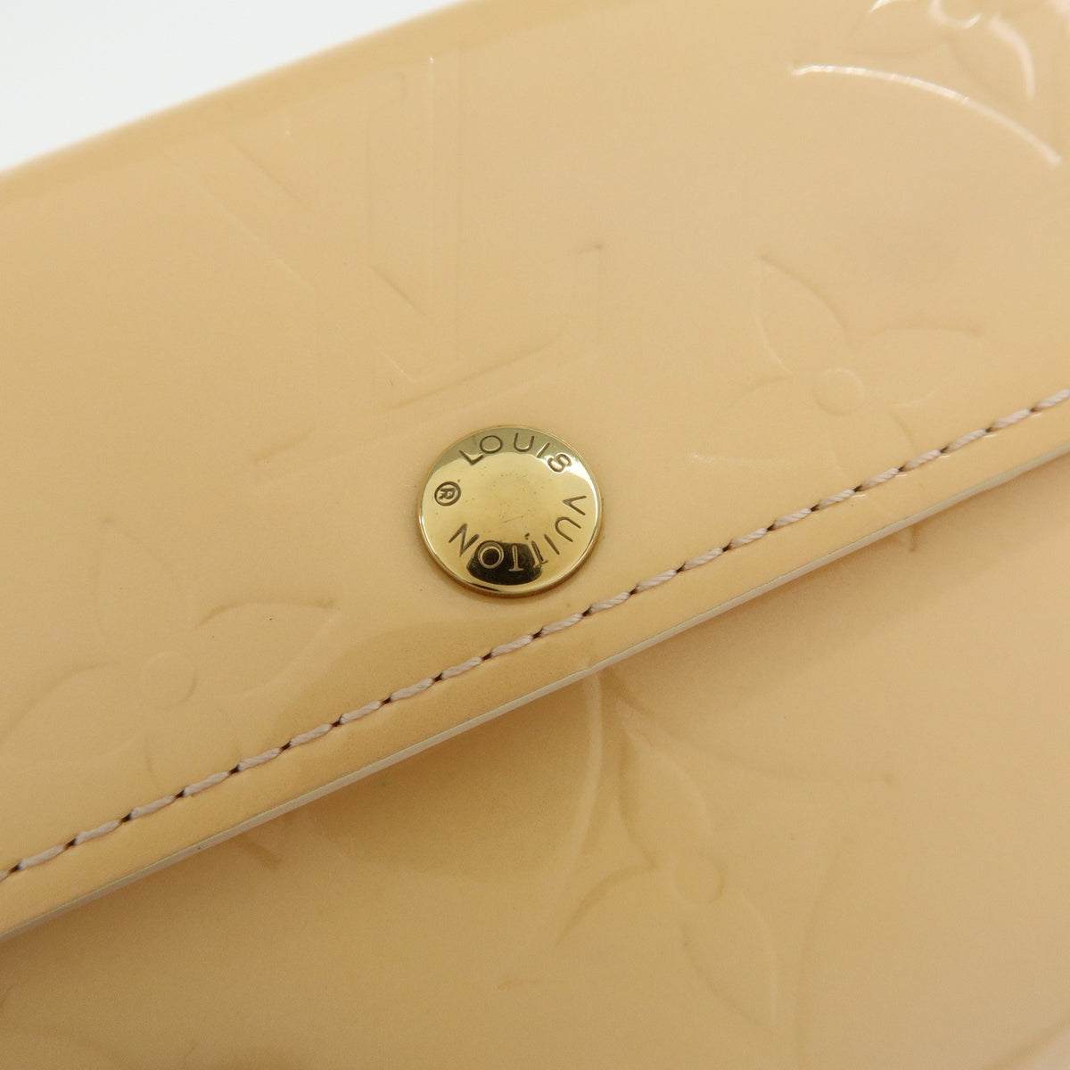 Louis Vuitton Ludlow Vernis, Beige, Patent Leather, Wallet