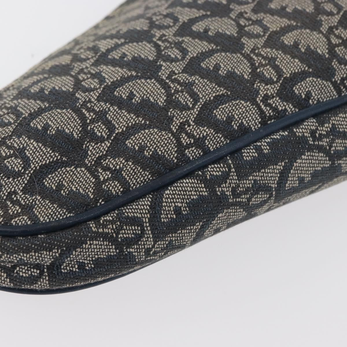 Christian Dior Vintage Saddle Diorissimo Canvas, Navy, Canvas, Handbag