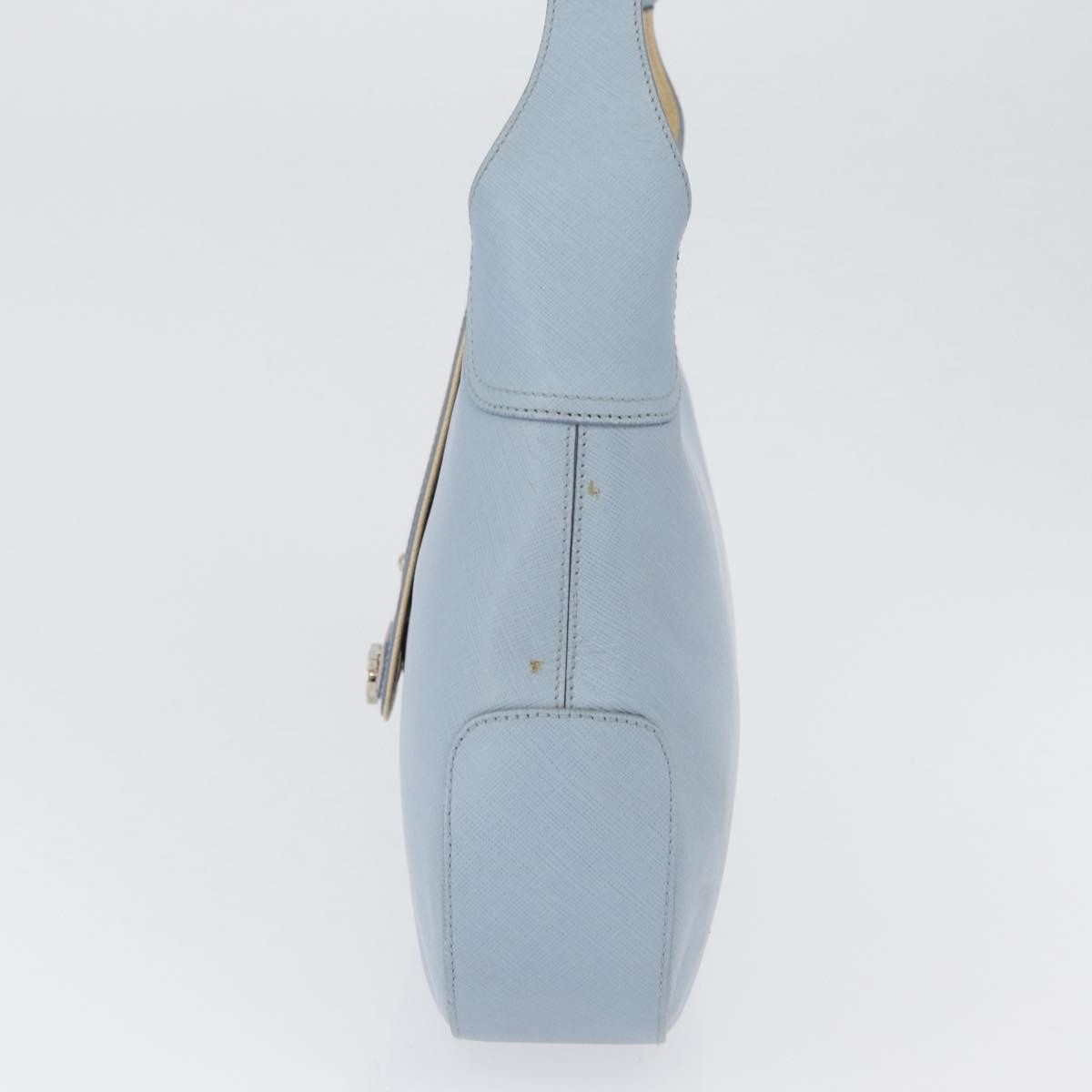 Salvatore Ferragamo Gancini Leather, Blue, Leather, Shoulder Bag