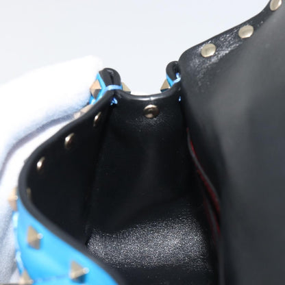 Valentino Garavani Rockstud Spike Flap Quilted Leather, Blue, Leather, Shoulder Bag