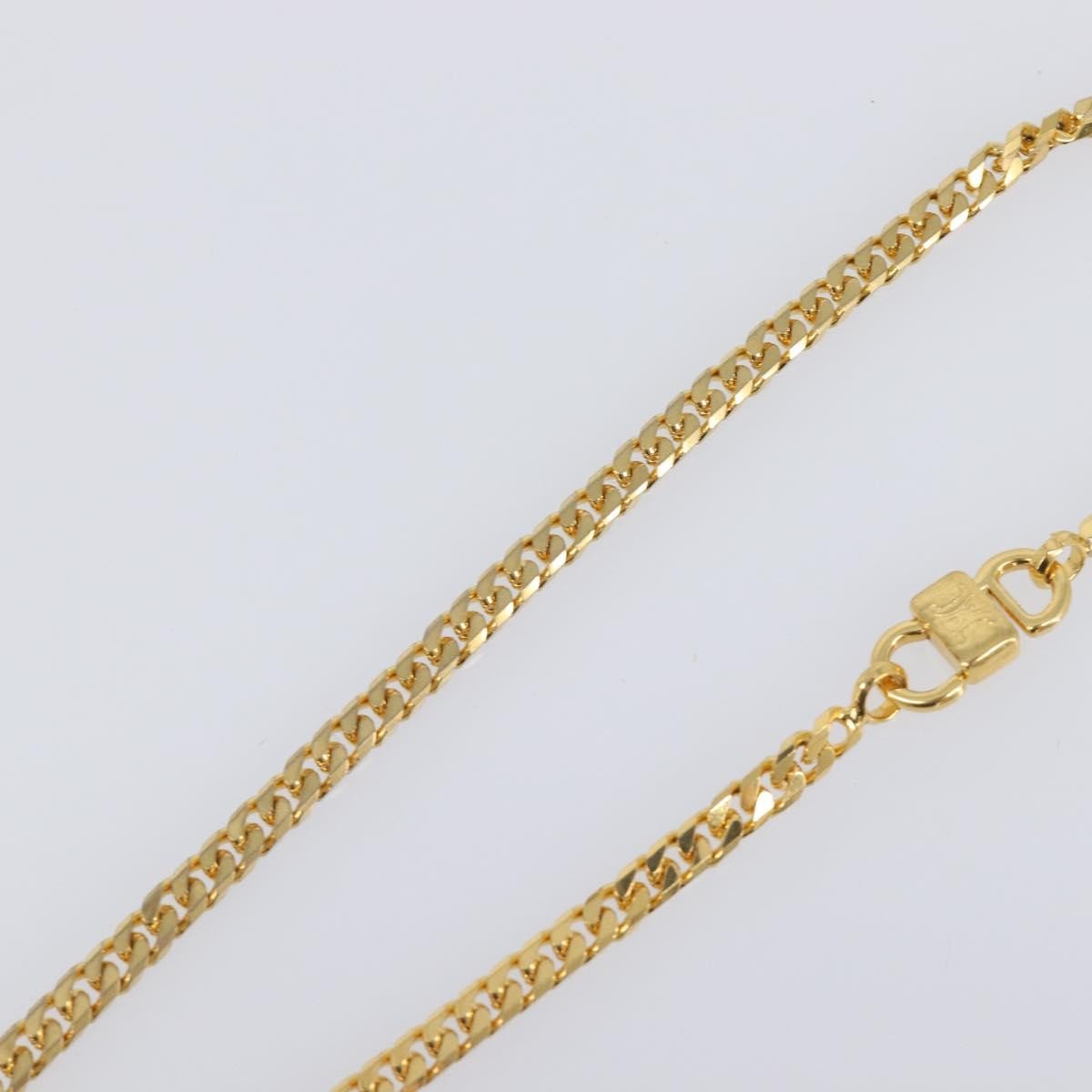 Celine Vintage Logo Circle Pendant Metal, Gold, Metal, Necklace