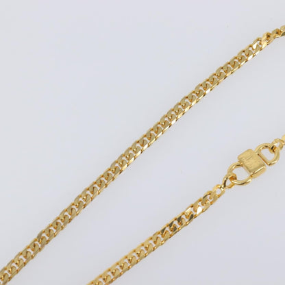 Celine Vintage Logo Circle Pendant Metal, Gold, Metal, Necklace