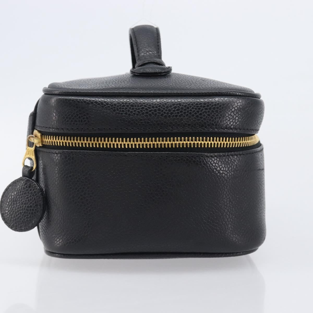Chanel Vintage Timeless Cosmetic Case Caviar, Black, Leather, Clutch