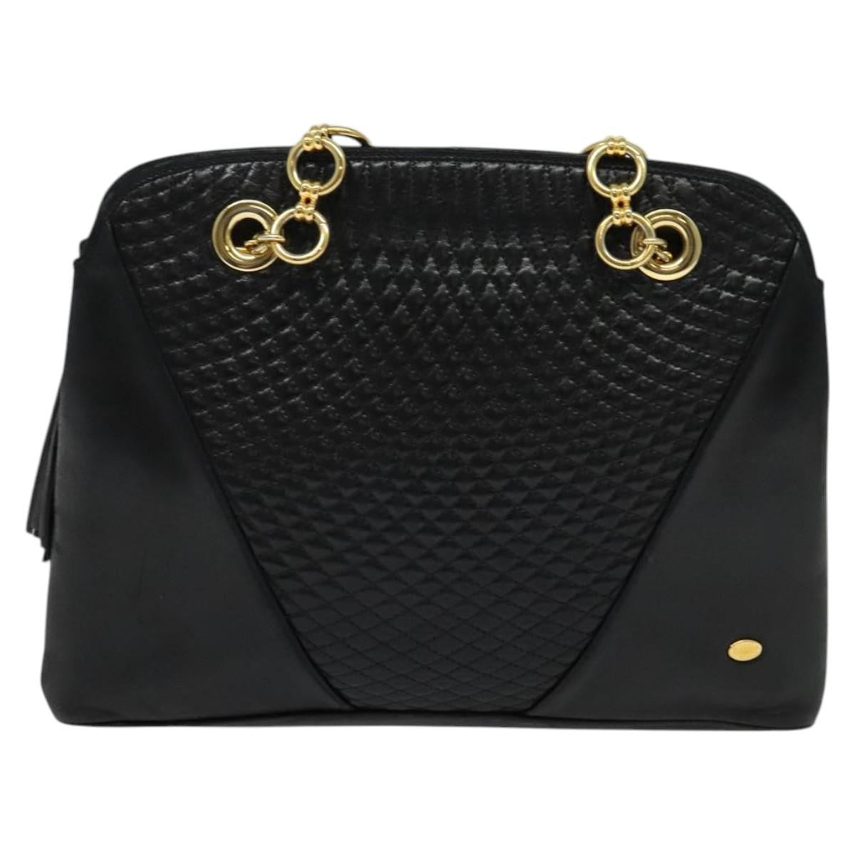 Bally Vintage Quilted leather, Black, Leather, Shoulder Bag
