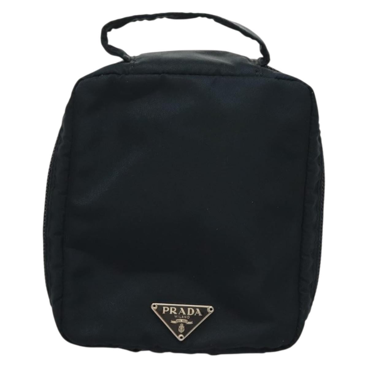 Prada Zip Around Toiletry Tessuto, Navy, Nylon, Clutch