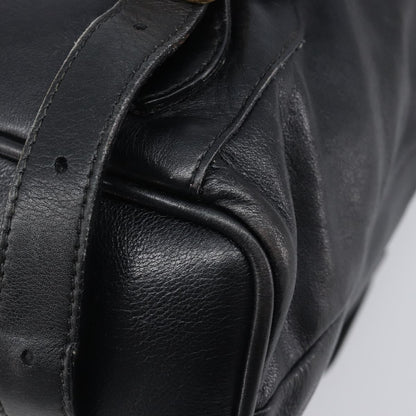 Gucci Vintage Bamboo Leather, Black, Leather, Backpack