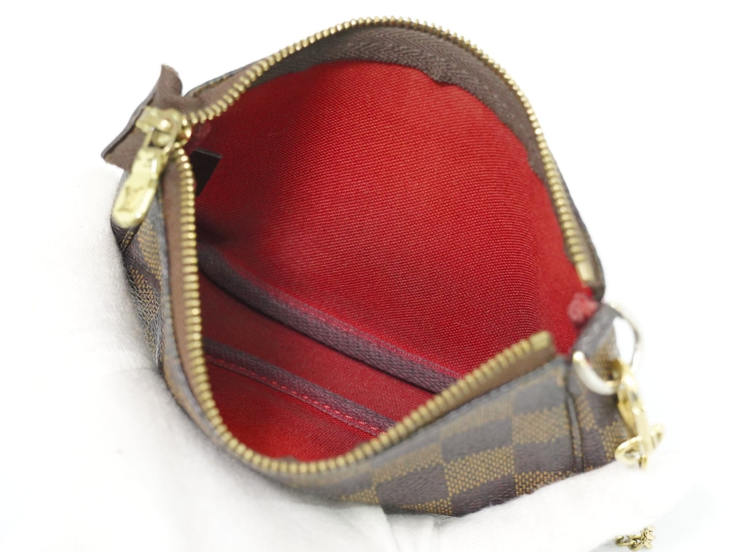 Louis Vuitton Pochette Accessoires Damier, Brown, Canvas, Clutch