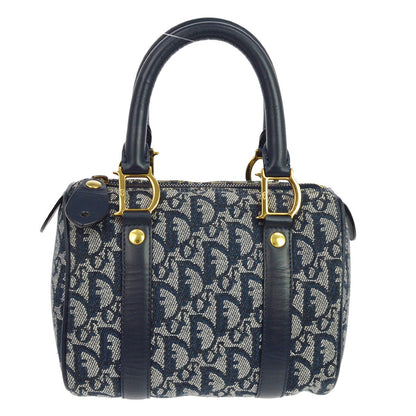 Christian Dior Vintage Trotter Boston Diorissimo Canvas, Navy, Canvas, Handbag