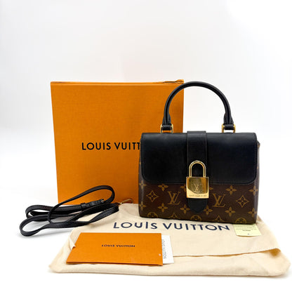 Louis Vuitton Locky Monogram Canvas with Leather, Black, Canvas, Handbag