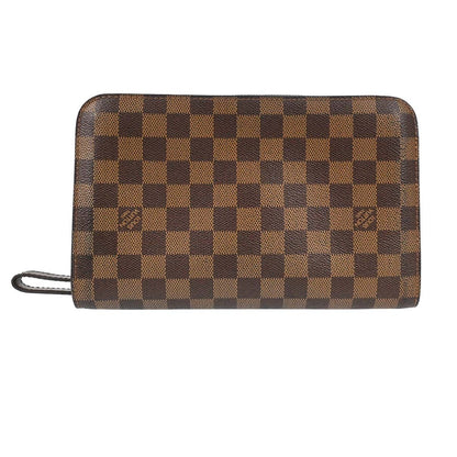 Louis Vuitton Pochette Saint Louis Damier Ebene, Brown, Canvas, Clutch