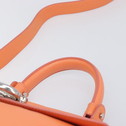 Salvatore Ferragamo Sofia Satchel Leather, Orange, Leather, Handbag